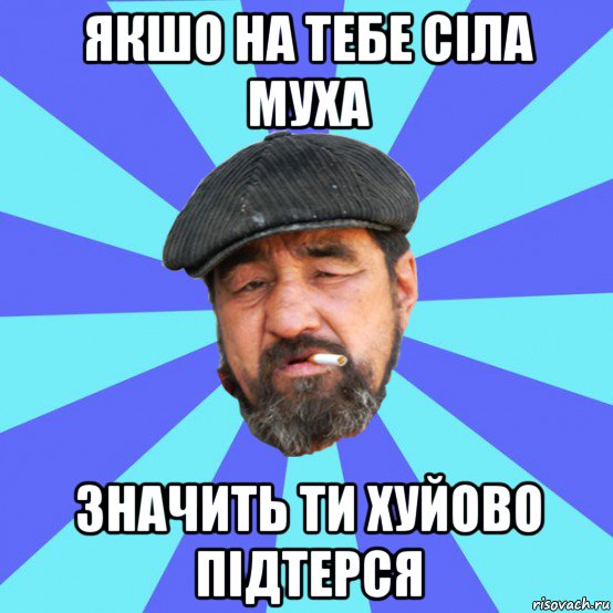 якшо на тебе сіла муха значить ти хуйово підтерся