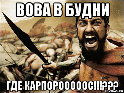 вова в будни где карпорооооос!!!???, Мем Это Спарта