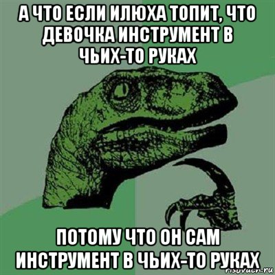 а что если илюха топит, что девочка инструмент в чьих-то руках потому что он сам инструмент в чьих-то руках, Мем Филосораптор