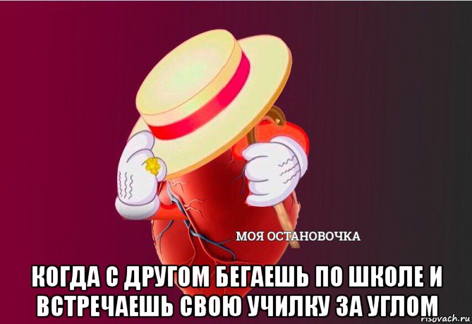  когда с другом бегаешь по школе и встречаешь свою училку за углом, Мем   Моя остановочка