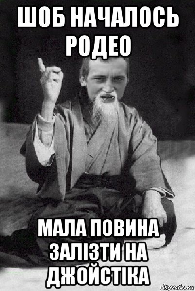 шоб началось родео мала повина залізти на джойстіка