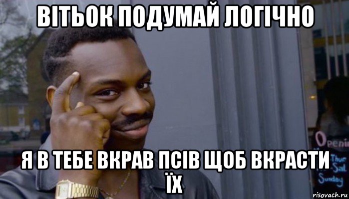 вітьок подумай логічно я в тебе вкрав псів щоб вкрасти їх, Мем Не делай не будет