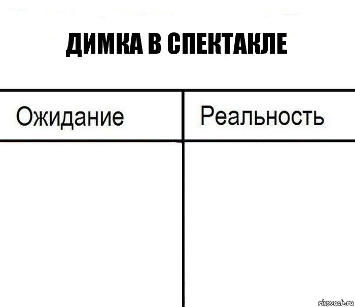 Димка в спектакле  , Комикс  Ожидание - реальность