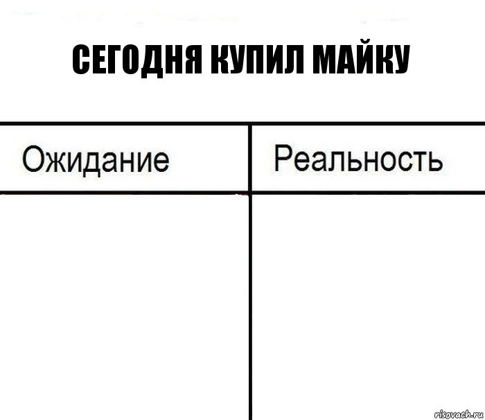 Сегодня купил майку  , Комикс  Ожидание - реальность