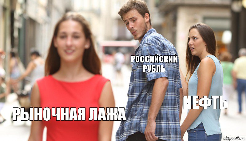 Российский рубль Нефть Рыночная лажа, Комикс      Парень засмотрелся на другую девушку