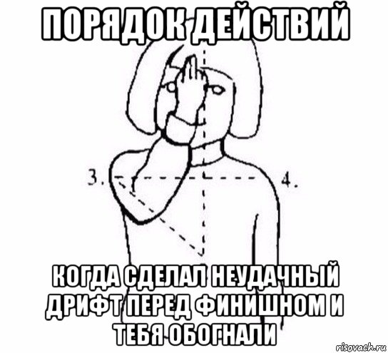 порядок действий когда сделал неудачный дрифт перед финишном и тебя обогнали, Мем  Перекреститься