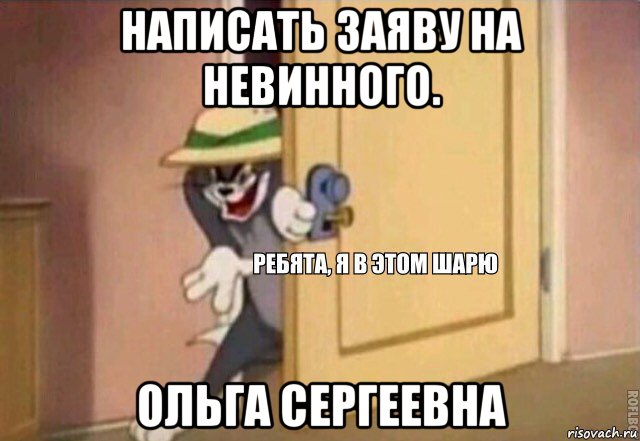 написать заяву на невинного. ольга сергеевна, Мем    Ребята я в этом шарю