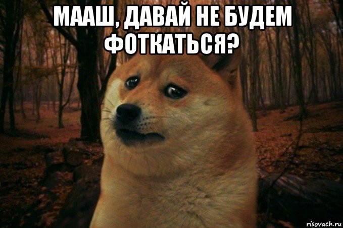 мааш, давай не будем фоткаться? , Мем SAD DOGE