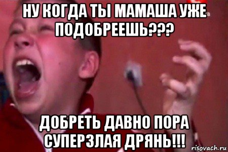 ну когда ты мамаша уже подобреешь??? добреть давно пора суперзлая дрянь!!!, Мем  Сашко Фокин орет