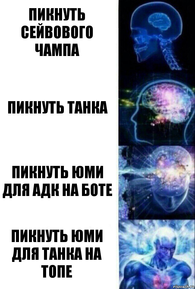 Пикнуть сейвового чампа Пикнуть танка Пикнуть юми для адк на боте Пикнуть юми для танка на топе, Комикс  Сверхразум