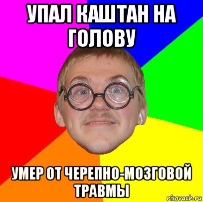 упал каштан на голову умер от черепно-мозговой травмы