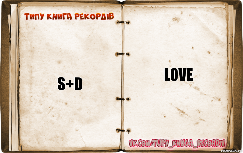 S+D Love, Комикс  Типу книга рекордв