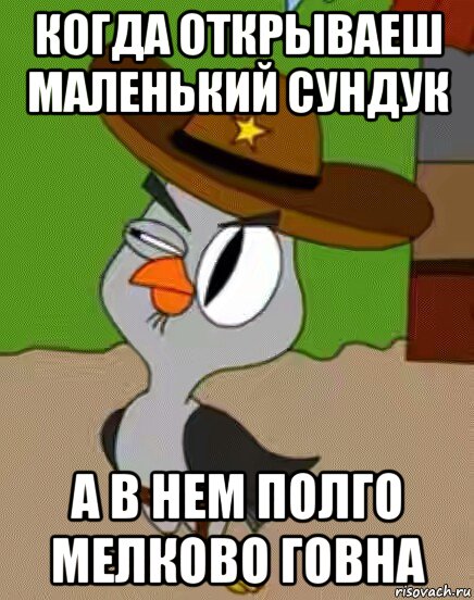 когда открываеш маленький сундук а в нем полго мелково говна, Мем    Упоротая сова