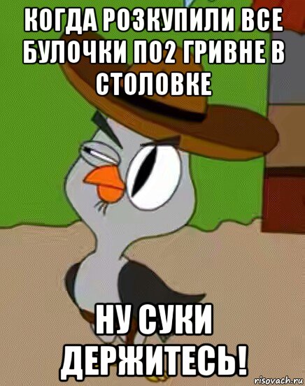 когда розкупили все булочки по2 гривне в столовке ну суки держитесь!, Мем    Упоротая сова