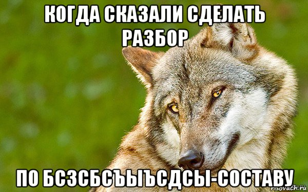 когда сказали сделать разбор по бсзсбсъыъсдсы-составу