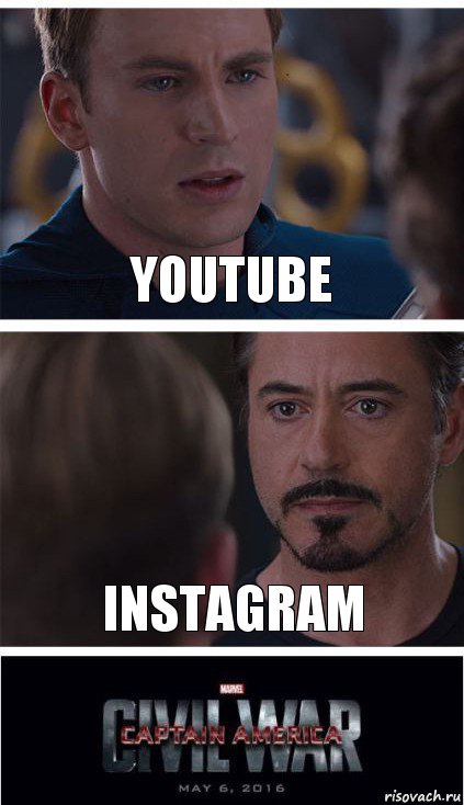 YouTube Instagram, Комикс   Гражданская Война