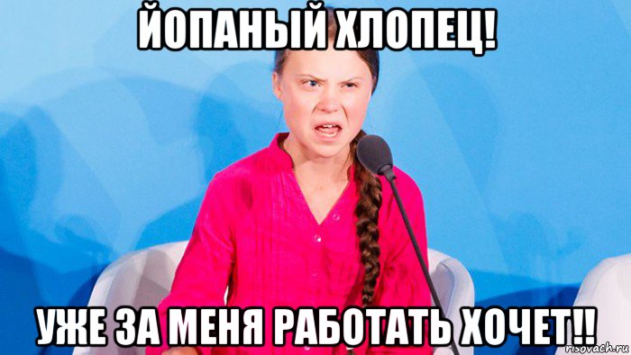 йопаный хлопец! уже за меня работать хочет!!, Мем Грета тунберг