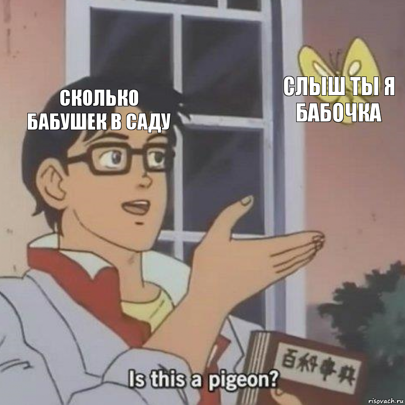 сколько бабушек в саду слыш ты я бабочка , Комикс  Is this