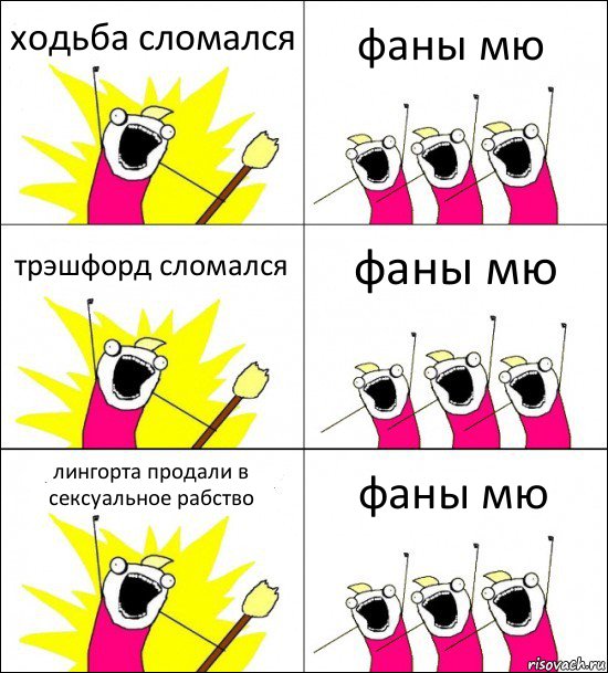 ходьба сломался фаны мю трэшфорд сломался фаны мю лингорта продали в сексуальное рабство фаны мю