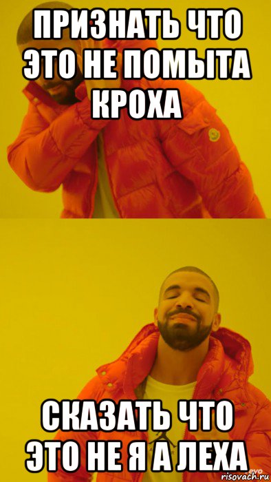 признать что это не помыта кроха сказать что это не я а леха, Мем Мем Дрейк