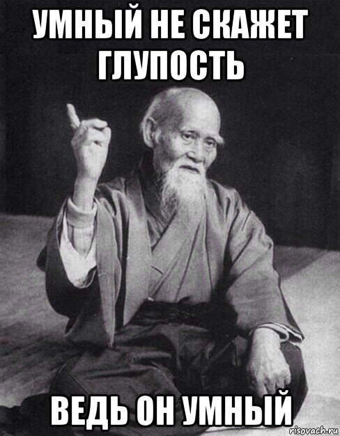 умный не скажет глупость ведь он умный