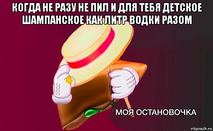 когда не разу не пил и для тебя детское шампанское как литр водки разом , Мем   Моя остановочка