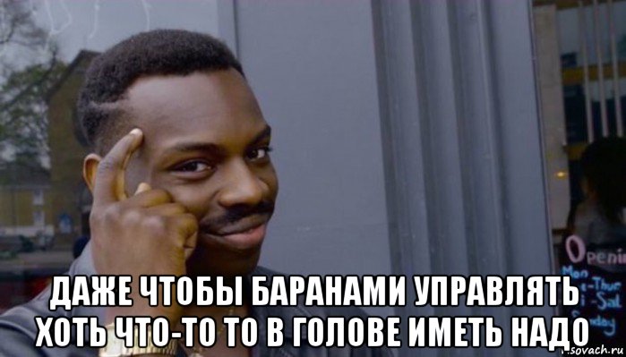  даже чтобы баранами управлять хоть что-то то в голове иметь надо, Мем Не делай не будет