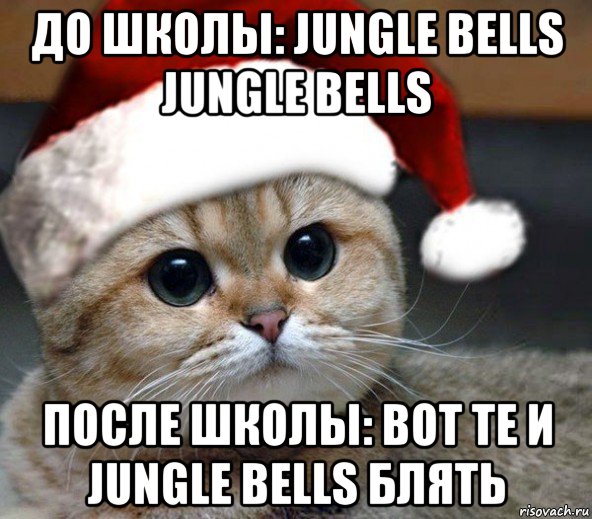 до школы: jungle bells jungle bells после школы: вот те и jungle bells блять, Мем Новогодний искатель