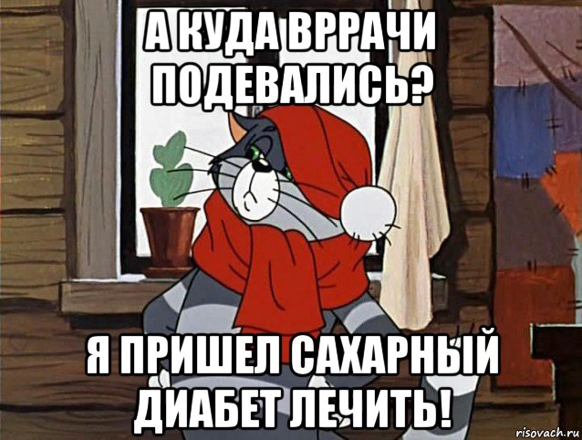 а куда вррачи подевались? я пришел сахарный диабет лечить!, Мем Кот Матроскин