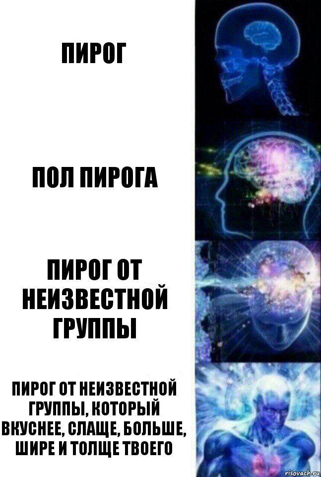 Пирог Пол пирога Пирог от неизвестной группы Пирог от неизвестной группы, который вкуснее, слаще, больше, шире и толще твоего, Комикс  Сверхразум