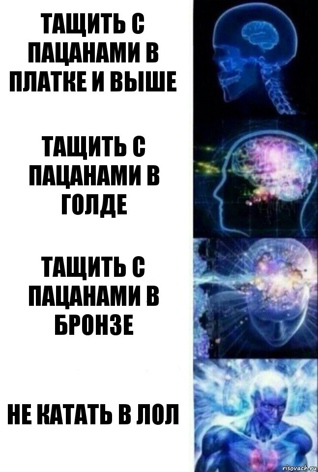 Тащить с пацанами в платке и выше Тащить с пацанами в голде Тащить с пацанами в бронзе Не катать в лол, Комикс  Сверхразум