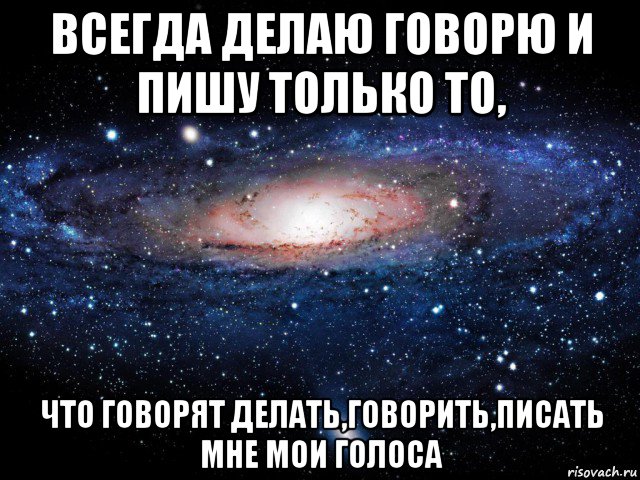 всегда делаю говорю и пишу только то, что говорят делать,говорить,писать мне мои голоса, Мем Вселенная