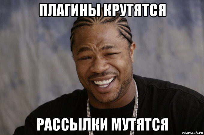 плагины крутятся рассылки мутятся, Мем Xzibit