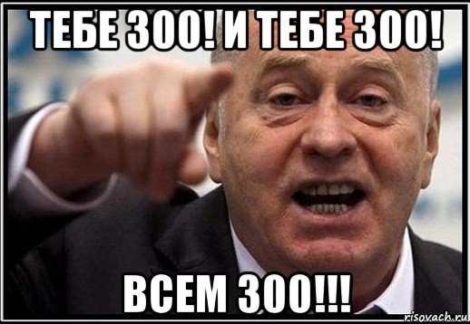 тебе 300! и тебе 300! всем 300!!!, Мем жириновский ты