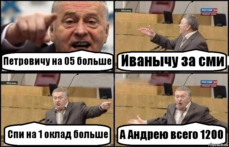 Петровичу на 05 больше Иванычу за сми Спи на 1 оклад больше А Андрею всего 1200, Комикс Жириновский