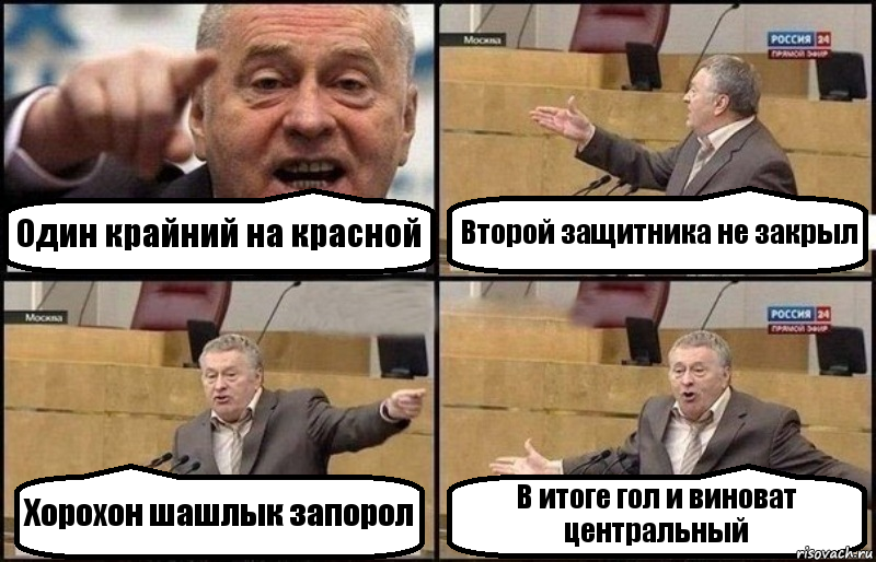 Один крайний на красной Второй защитника не закрыл Хорохон шашлык запорол В итоге гол и виноват центральный, Комикс Жириновский