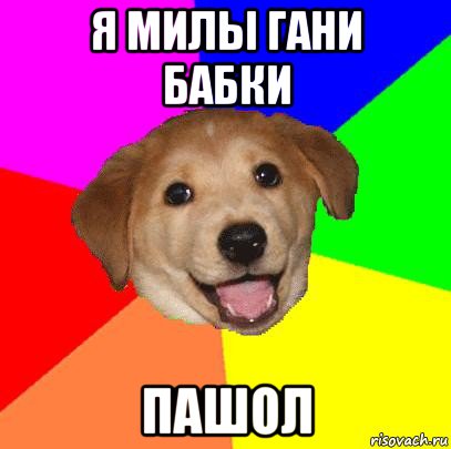 я милы гани бабки пашол, Мем Advice Dog