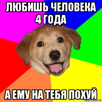 любишь человека 4 года а ему на тебя похуй, Мем Advice Dog