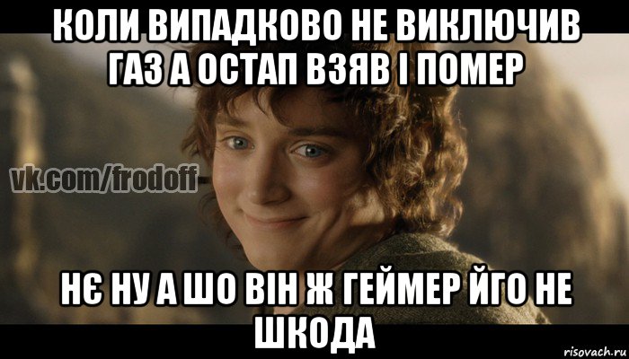 коли випадково не виключив газ а остап взяв і помер нє ну а шо він ж геймер йго не шкода