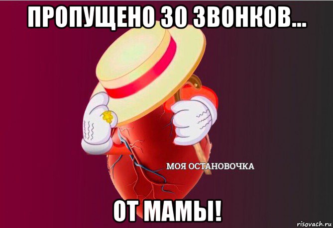 пропущено 30 звонков... от мамы!, Мем   Моя остановочка