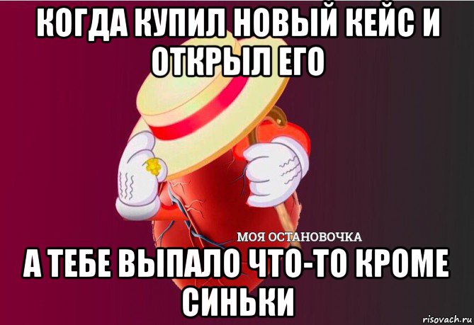 когда купил новый кейс и открыл его а тебе выпало что-то кроме синьки, Мем   Моя остановочка