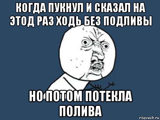 когда пукнул и сказал на этод раз ходь без подливы но потом потекла полива, Мем Ну почему