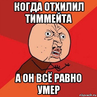 когда отхилил тиммейта а он всё равно умер, Мем Почему