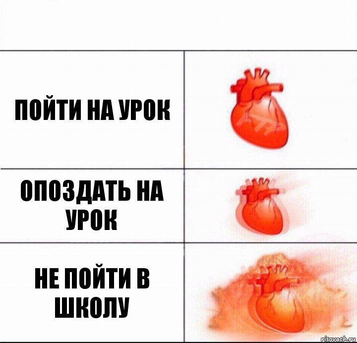 пойти на урок опоздать на урок не пойти в школу, Комикс  Расширяюшее сердце