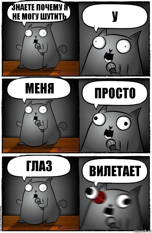 знаете почему я не могу шутить у меня просто глаз вилетает, Комикс  Стендап-кот