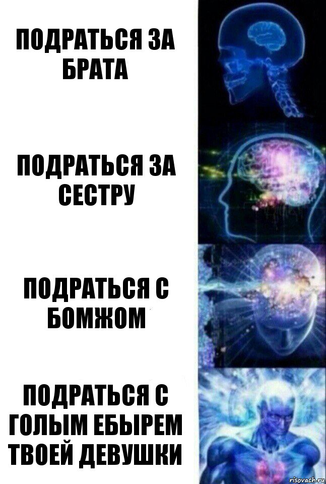 Подраться за брата Подраться за сестру Подраться с бомжом Подраться с голым ебырем твоей девушки, Комикс  Сверхразум