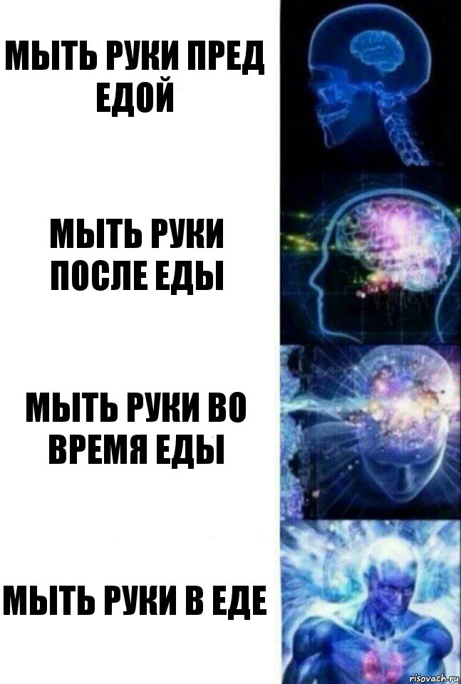 мыть руки пред едой мыть руки после еды мыть руки во время еды мыть руки в еде, Комикс  Сверхразум