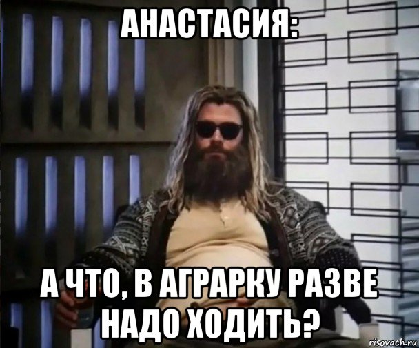 анастасия: а что, в аграрку разве надо ходить?, Мем Толстый Тор