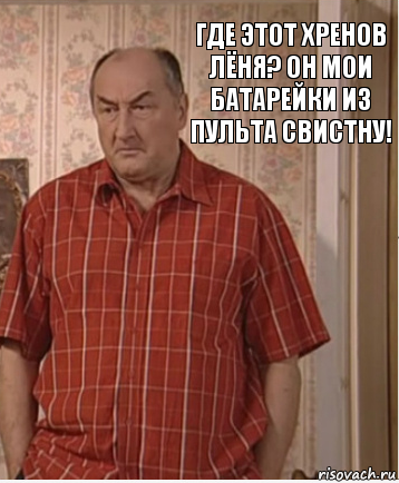 Где этот хренов Лёня? Он мои батарейки из пульта свистну!, Комикс Николай Петрович Воронин