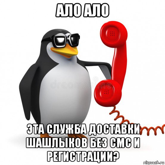 ало ало эта служба доставки шашлыков без смс и регистрации?, Мем  Ало